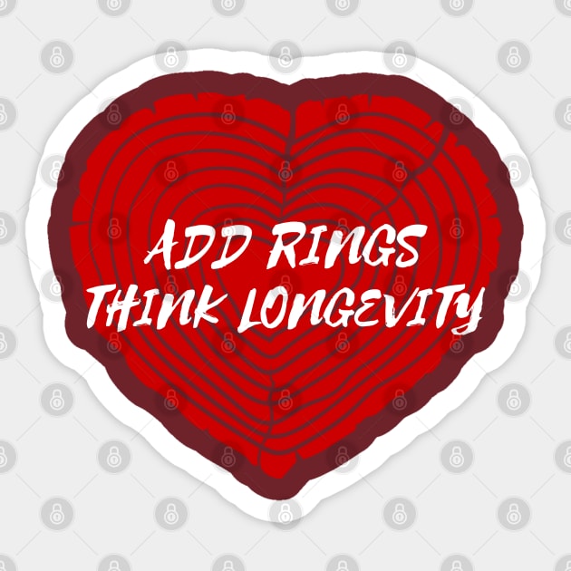 Add Rings Think Longevity - Life Extension Design Sticker by Family Heritage Gifts